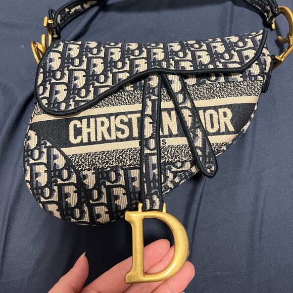 DIOR SADDLE BAG - Blue Dior Oblique Embroidery - Picture 9 of 10